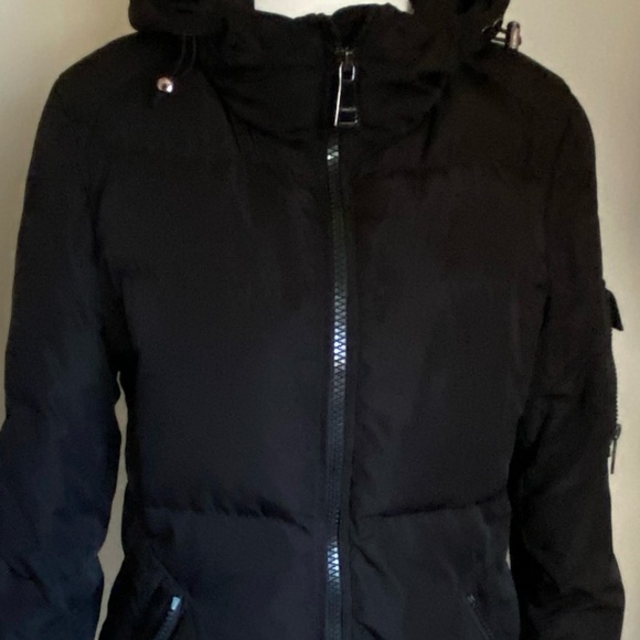 Calvin Klein Womens Black Downfill Puffy Hooded Winter Coat. Sz S - Picture 2 of 16